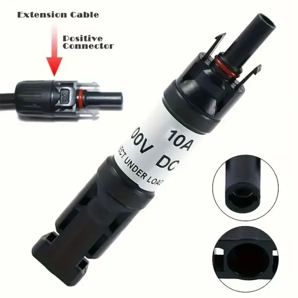 1000V DC Solar Fuse with Protection, MC4 Male to Female Connector - Image 3