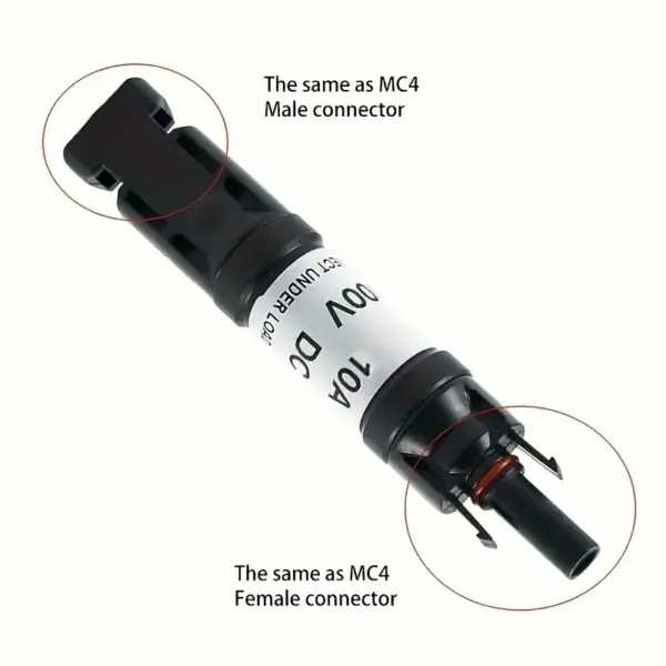1000V DC Solar Fuse with Protection, MC4 Male to Female Connector - Image 4