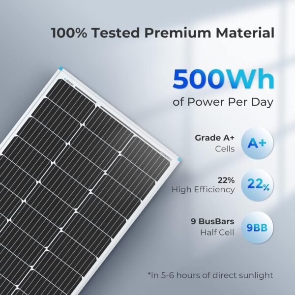 12/24 Volt 100-650 Watt Monocrystalline Solar Panels - Image 2
