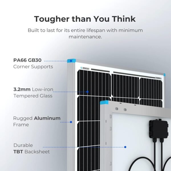 12/24 Volt 100-650 Watt Monocrystalline Solar Panels - Image 3