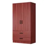 2-Door Wardrobe With Shelves 2 Large Drawers - Image 2
