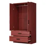 2-Door Wardrobe With Shelves 2 Large Drawers - Image 7