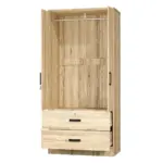 2-Door Wardrobe With Shelves 2 Large Drawers - Image 6