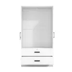 2-Door Wardrobe With Shelves 2 Large Drawers - Image 9