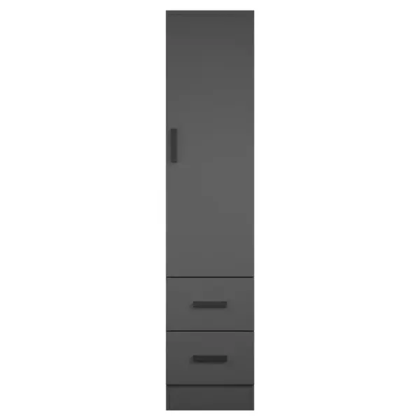Single-Door Wardrobe With Shelves and 2 Drawers - Image 6