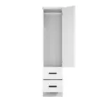 Single-Door Wardrobe With Shelves and 2 Drawers - Image 7