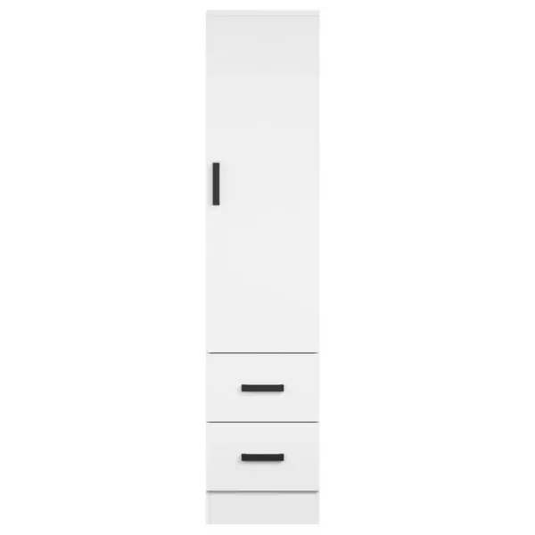 Single-Door Wardrobe With Shelves and 2 Drawers - Image 5