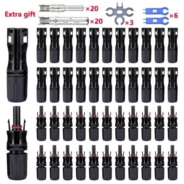400/200/100/40/20/10 Pcs Photovoltaic Solar Connector Kit 1000V 30A Panel Solar Connectors for PV/MC Cable 2.5/4/6mm2 - Image 1